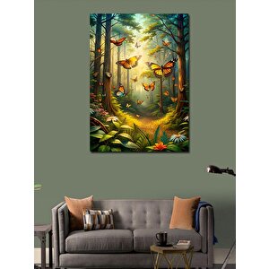 Kanvas Tablo Ormanlık Kelebekler 70x100 cm