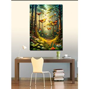 Kanvas Tablo Ormanlık Kelebekler 70x100 cm