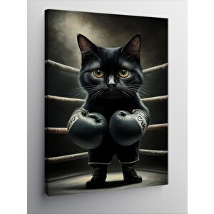 Kanvas Tablo Boksör Kara Kedi 70x100 cm