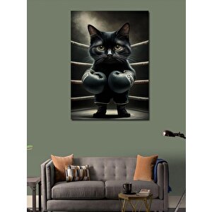 Kanvas Tablo Boksör Kara Kedi 70x100 cm