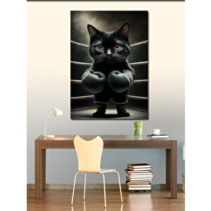 Kanvas Tablo Boksör Kara Kedi 70x100 cm