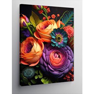 Kanvas Tablo Renkli Çiçekler 100x140 cm