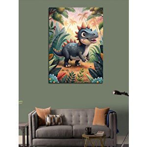 Kanvas Tablo Sevimli Dinozor 100x140 cm