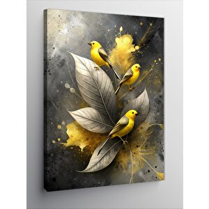 Kanvas Tablo Yapraklardaki Kuşlar 100x140 cm