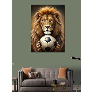 Kanvas Tablo Aslan Ve Futbol 50x70 cm