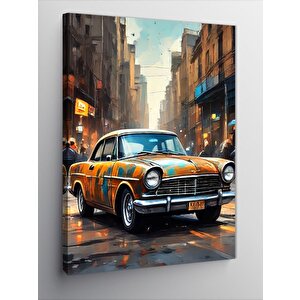Kanvas Tablo Şehirde Klasik Araba 50x70 cm