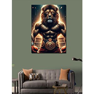 Kanvas Tablo Kaslı Boksör Aslan 50x70 cm