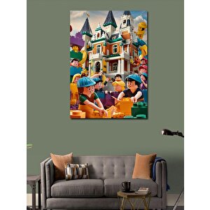 Kanvas Tablo Lego Adamlar Ve Şato 100x140 cm