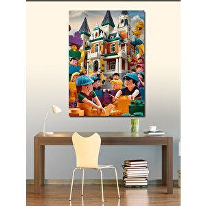 Kanvas Tablo Lego Adamlar Ve Şato 100x140 cm