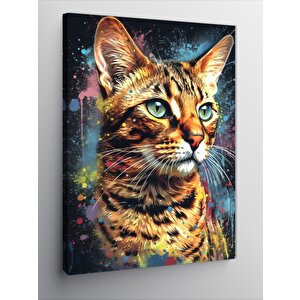 Kanvas Tablo Sevimli Tekir Kedi 70x100 cm