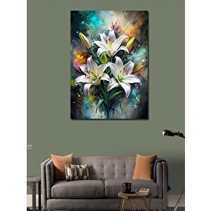 Kanvas Tablo Beyaz Çiçekler 100x140 cm