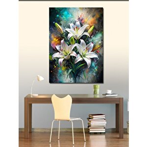 Kanvas Tablo Beyaz Çiçekler 100x140 cm