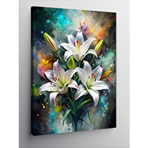 Kanvas Tablo Beyaz Çiçekler 70x100 cm
