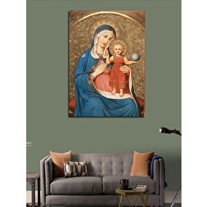 Kanvas Tablo Meryem Ana Ve Kız Çocuğu 100x140 cm