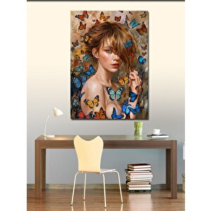 Kanvas Tablo Kelebekler Ve Kadın 70x100 cm