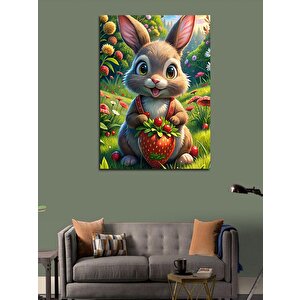 Kanvas Tablo Çilek Ve Tavşan 100x140 cm