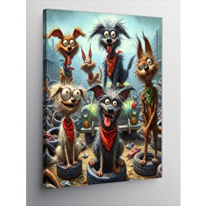 Kanvas Tablo Sevimli Sokak Köpekleri 50x70 cm
