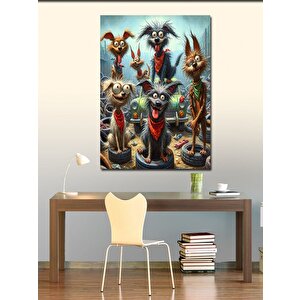 Kanvas Tablo Sevimli Sokak Köpekleri 50x70 cm