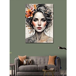 Kanvas Tablo Çiçekli Kadın 70x100 cm