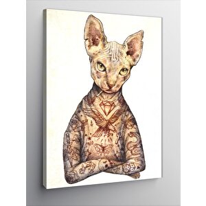 Kanvas Tablo Dövmeli Sigara İçen Köpek 50x70 cm