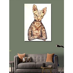 Kanvas Tablo Dövmeli Sigara İçen Köpek 50x70 cm