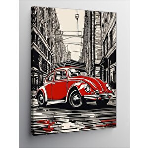 Kanvas Tablo Kırmızı Kaplumbağa Araba 70x100 cm