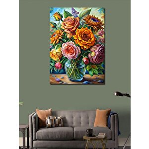 Kanvas Tablo Renkli Çiçekler 70x100 cm