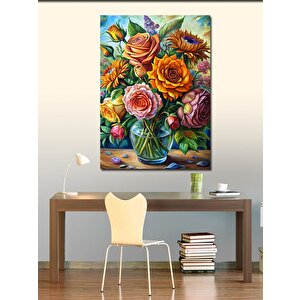 Kanvas Tablo Renkli Çiçekler 70x100 cm