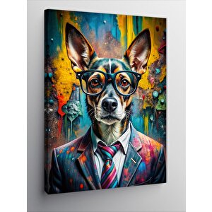 Kanvas Tablo Gözlüklü Sevimli Köpek 70x100 cm