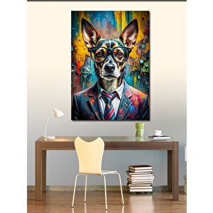 Kanvas Tablo Gözlüklü Sevimli Köpek 70x100 cm