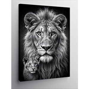 Kanvas Tablo Anne Ve Yavru Aslan 50x70 cm