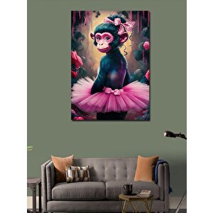 Kanvas Tablo Sevimli Balerin Maymun 70x100 cm
