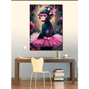 Kanvas Tablo Sevimli Balerin Maymun 70x100 cm