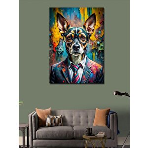 Kanvas Tablo Gözlüklü Sevimli Köpek 50x70 cm