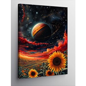 Kanvas Tablo Galaksi Ve Ayçiçeği 100x140 cm