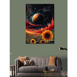 Kanvas Tablo Galaksi Ve Ayçiçeği 100x140 cm