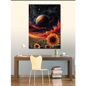 Kanvas Tablo Galaksi Ve Ayçiçeği 100x140 cm