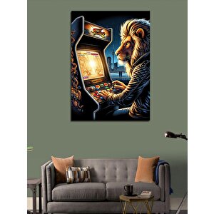 Kanvas Tablo Atari Oynayan Aslan 70x100 cm