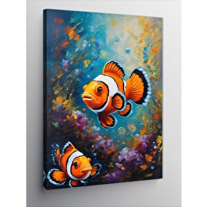 Kanvas Tablo Palyaço Balıkları 100x140 cm
