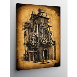 Kanvas Tablo Mekanik Bina 70x100 cm