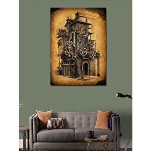 Kanvas Tablo Mekanik Bina 70x100 cm