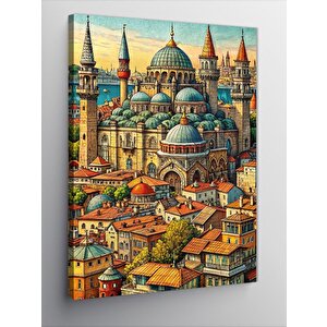 Kanvas Tablo Cami Ve Şehir 70x100 cm
