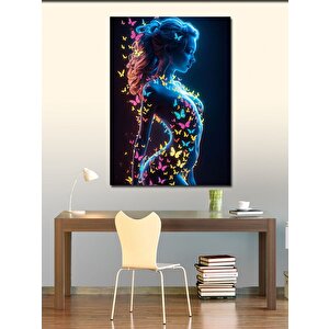 Kanvas Tablo Kadın Ve Kelebekler 70x100 cm