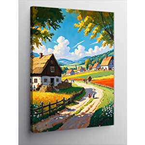 Kanvas Tablo Köy Manzarası 70x100 cm