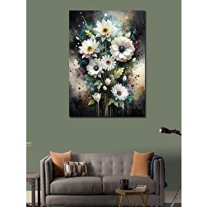 Kanvas Tablo Beyaz Çiçekler 100x140 cm