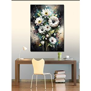 Kanvas Tablo Beyaz Çiçekler 70x100 cm
