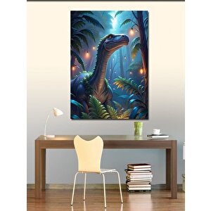 Kanvas Tablo Sevimli Dinozor Ormanda 100x140 cm