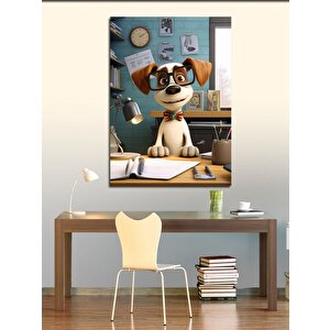Kanvas Tablo Çalışan Sevimli Köpek 50x70 cm