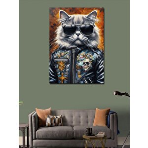 Kanvas Tablo Güneş Gözlüklü Kedi 70x100 cm