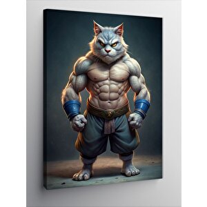 Kanvas Tablo Vücut Çalışan Kedi 70x100 cm